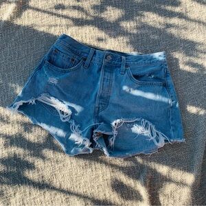 Distressed Blue Denim Women Shorts